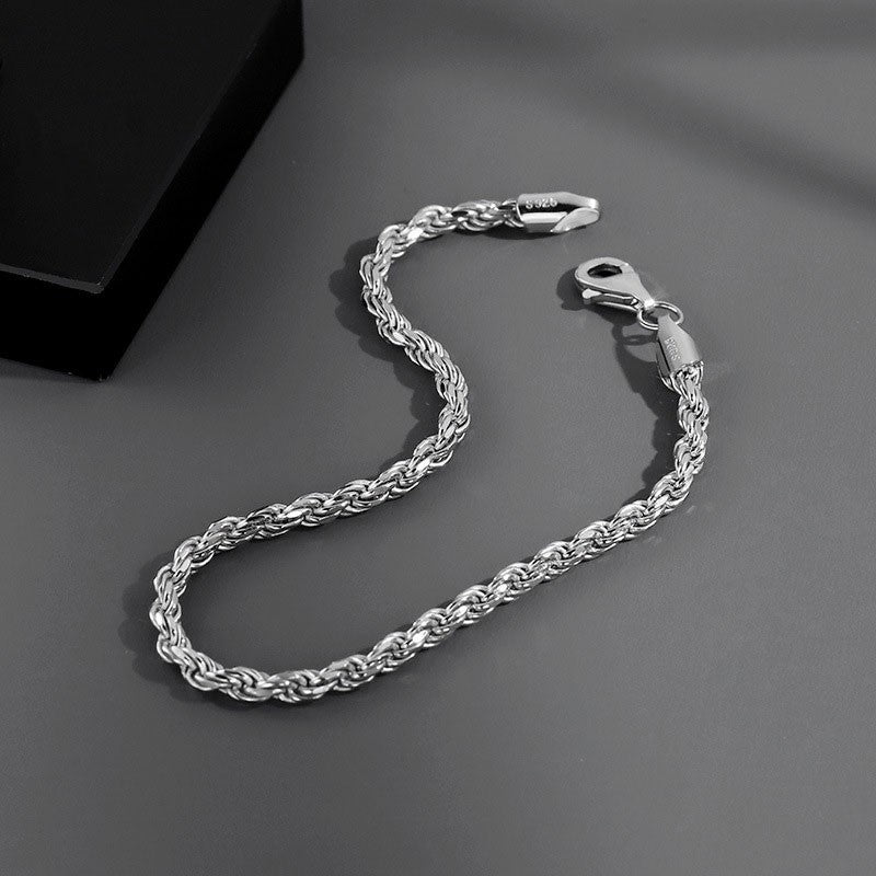 Silver Twisted Chain Bracelet