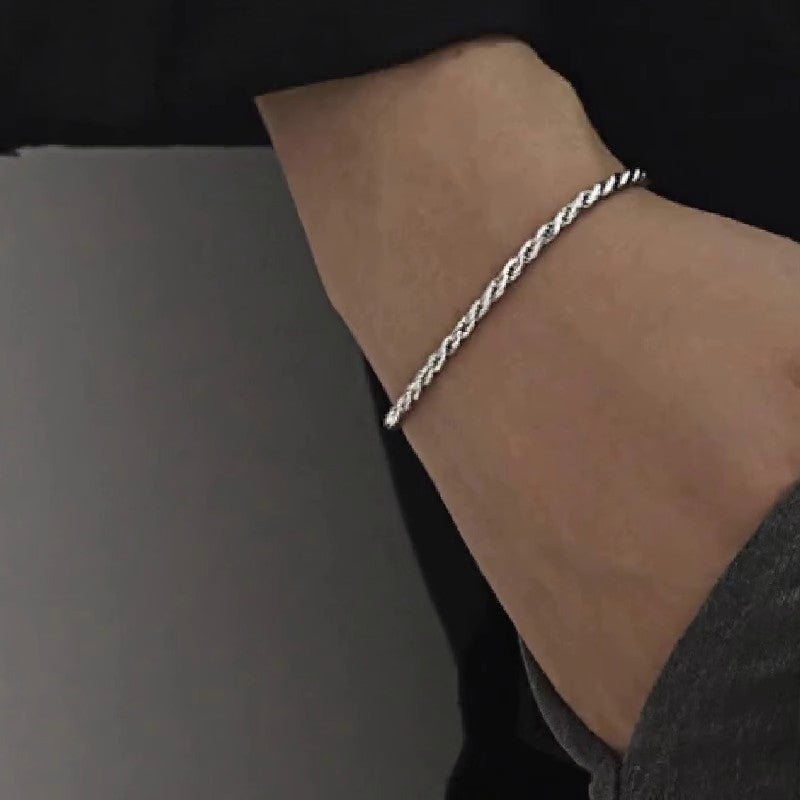 Silver Twisted Chain Bracelet